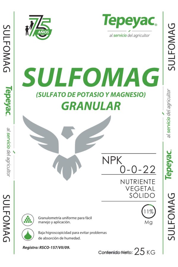 Costal 25 kg Tepeyac SULFOMAG GRANULAR 50x75cm 75AÑOS