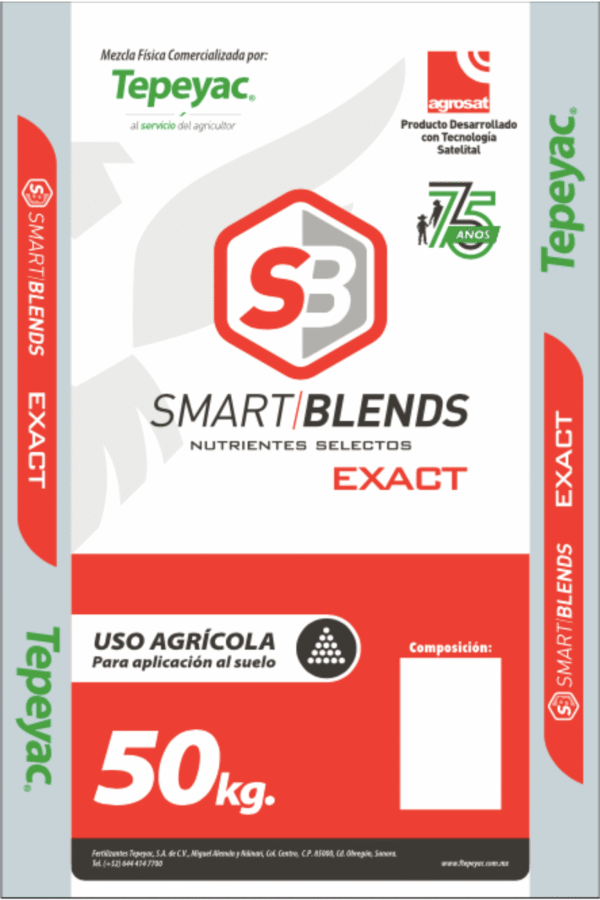 Costal 50 kg Tepeyac Smart Blends Exact Agrosat  75AÑOS