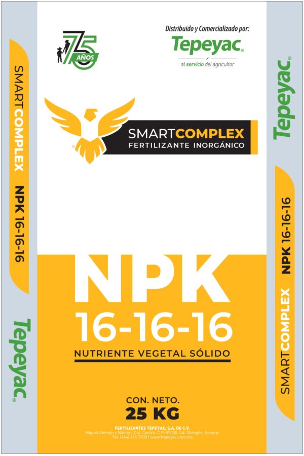 Costal 25 kg Tepeyac SMARTCOMPLEX T16 50x75 cm 75 AÑOS