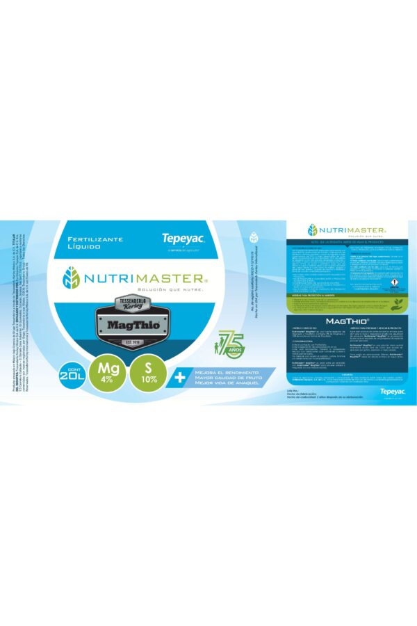 Etiqueta Tepeyac A008 NUTRIMASTER MAGTHIO (20x45cm) 75 AÑOS