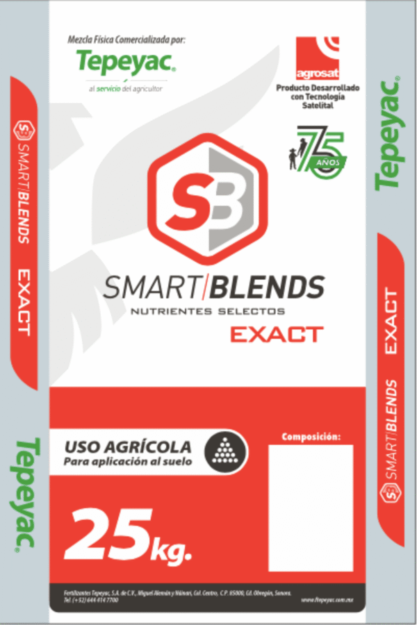 Costal 25 kg Tepeyac Smart Blends Exact Agrosat 75AÑOS