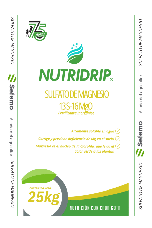 Costal 25 kg Seferno Nutridrip Sulfato de Magnesio 75 AÑOS