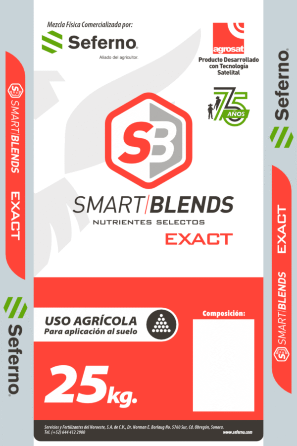 Costal 25 kg Seferno Smart Blends Exact Agrosat 75 AÑOS