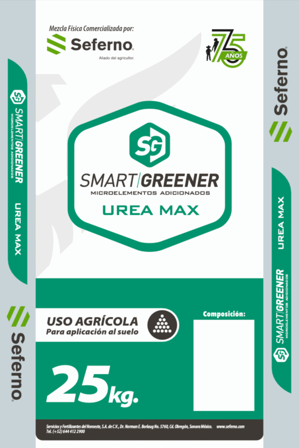 Costal 25 kg Seferno SMARTGREENER UREA MAX 75 AÑOS