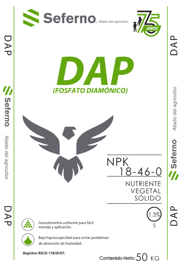 Costal 50 kg Seferno DAP Fosfato Diamónico 75 AÑOS
