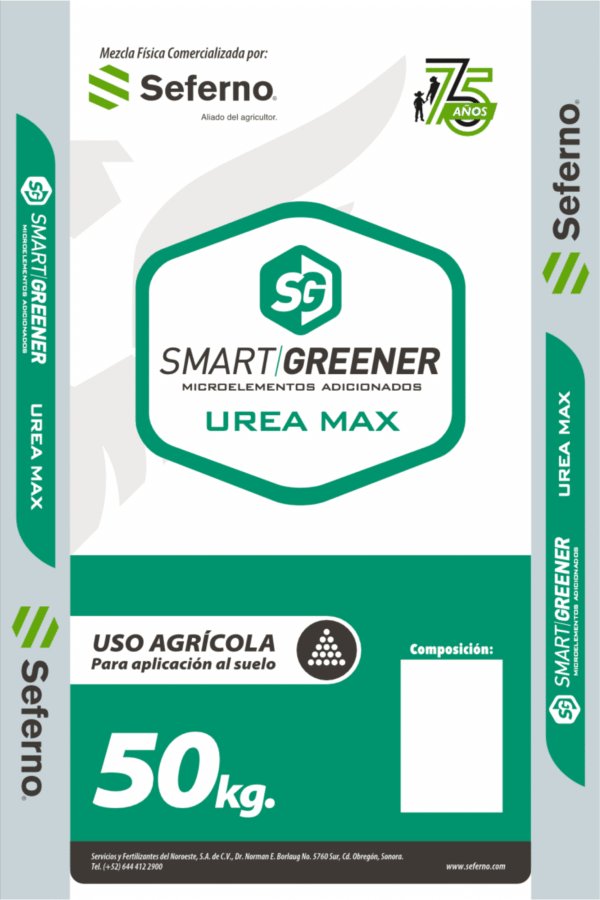 Costal 50 kg Seferno SMARTGREENER UREA MAX 75 AÑOS