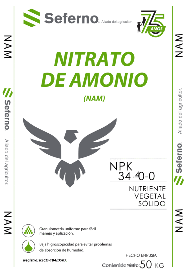 Costal 50 kg Seferno NITRATO DE AMONIO NAM 75 AÑOS